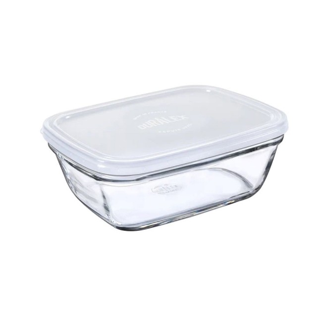 Правоъгълен съд за съхранение на храна, с капак, стъклен, 1.65 л, "Freshbox" - Duralex