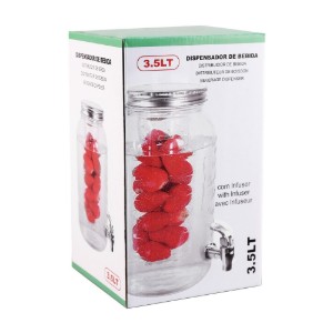 Дозатор за напитки, с инфузор, изработен от стъкло, 3.5 L - Anilar