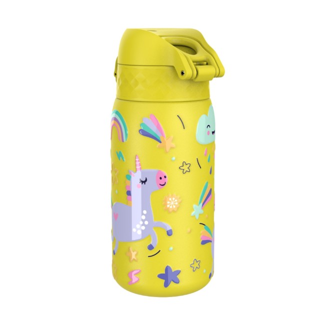Детска бутилка за вода, неръждаема стомана, 400мл, Yellow, Unicorns - Ion8