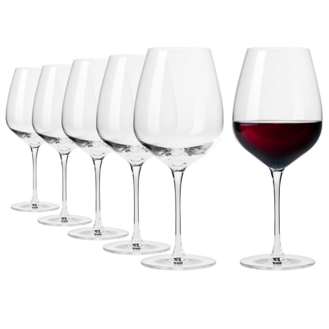 Комплект от 6 чаши за вино Pinot Noir, кристално стъкло, 810 мл, "Divine" - Krosno