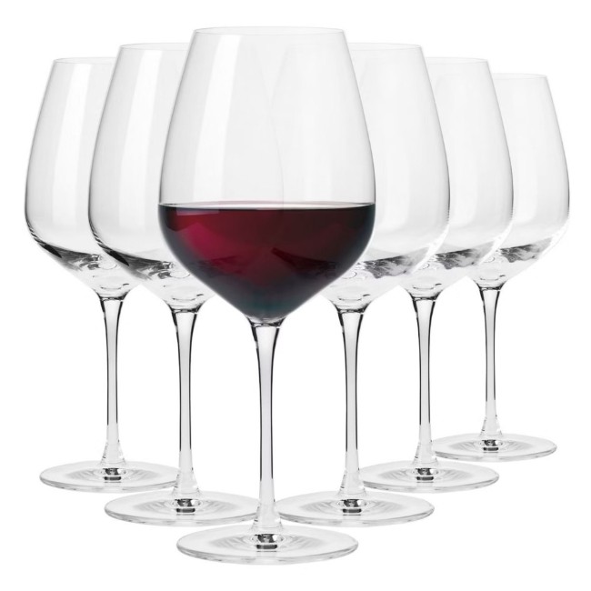 Комплект от 6 чаши за вино Pinot Noir, кристално стъкло, 810 мл, "Divine" - Krosno