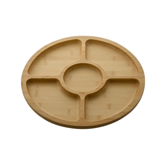 Въртяща се чиния, с капак, бамбук, 35.5 см - Farberware