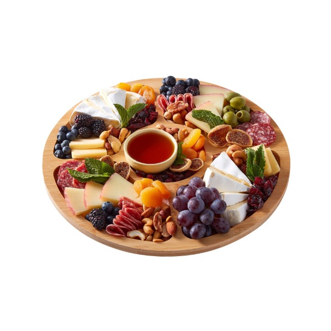 Въртяща се чиния, с капак, бамбук, 35.5 см - Farberware