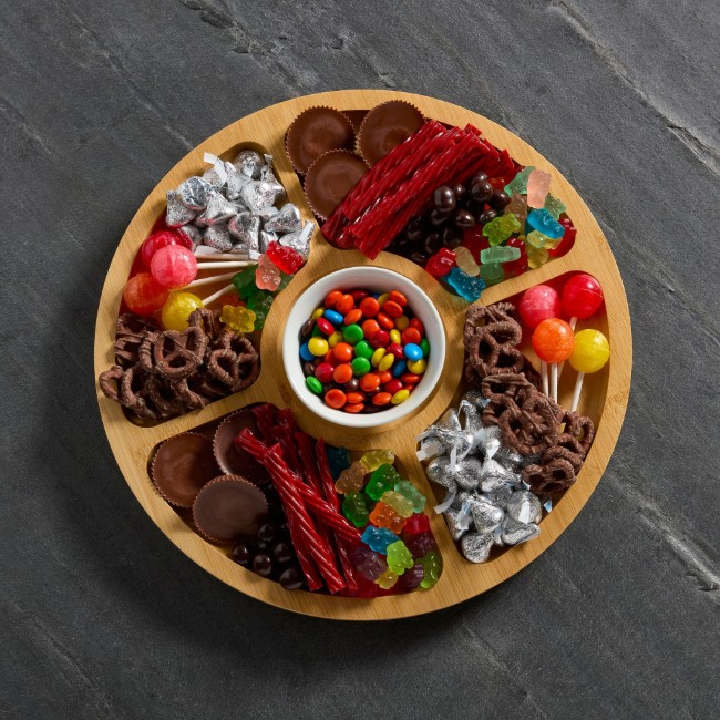 Въртяща се чиния, с капак, бамбук, 35.5 см - Farberware