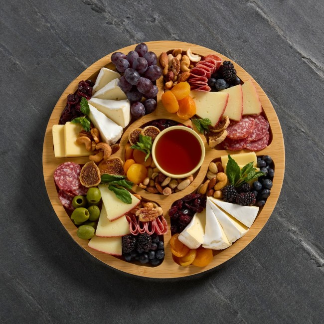 Въртяща се чиния, с капак, бамбук, 35.5 см - Farberware