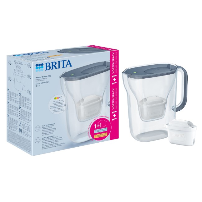 Кана за филтриране на вода BRITA Style 2.4 л + 2 филтъра Maxtra Pro (Stone Blue)