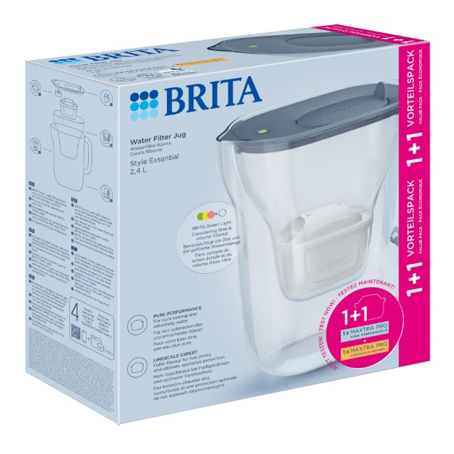 Кана за филтриране на вода BRITA Style 2.4 л + 2 филтъра Maxtra Pro (Stone Blue)