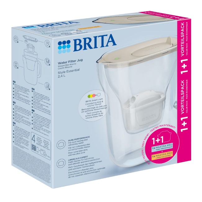 Кана за филтриране на вода BRITA Style 2.4 л + 2 филтъра Maxtra Pro (Sand)