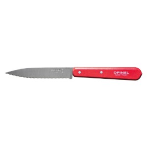 Нож с назъбено острие N°113, неръждаема стомана, 10 см, "Les Essentiels", червен - Opinel