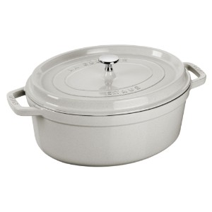 Овална тенджера за готвене Cocotte, чугунена, 33 см/6,7 л, White Truffle - Staub