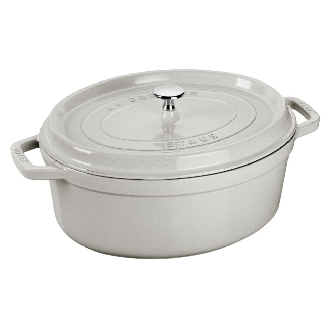Овална тенджера за готвене Cocotte, чугунена, 33 см/6,7 л, White Truffle - Staub