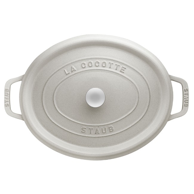 Овална тенджера за готвене Cocotte, чугунена, 33 см/6,7 л, White Truffle - Staub