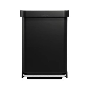 Кошче за боклук с педал, 55 л, неръждаема стомана, Matte Black - simplehuman