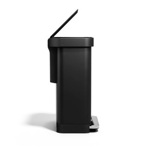 Кошче за боклук с педал, 55 л, неръждаема стомана, Matte Black - simplehuman
