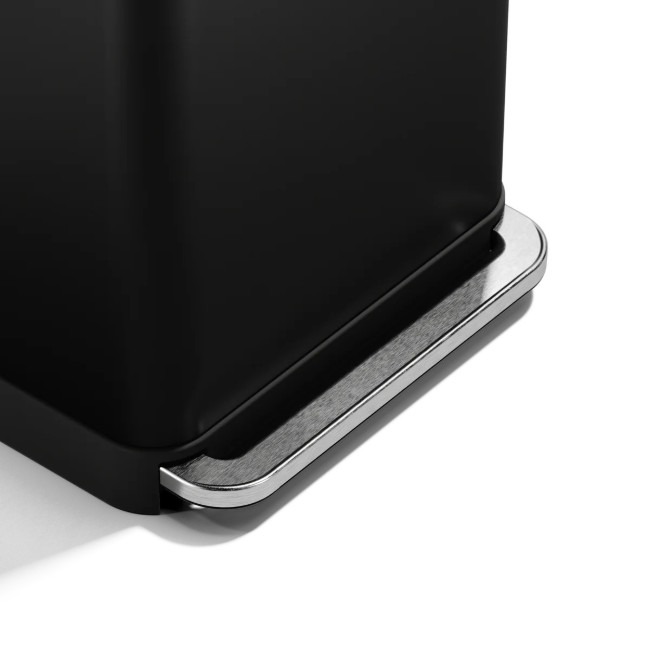 Кошче за боклук с педал, 55 л, неръждаема стомана, Matte Black - simplehuman