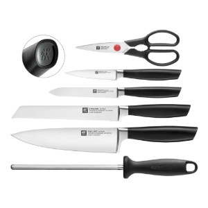 Комплект ножове от 7 части, неръждаема стомана, "All Star", черен - Zwilling