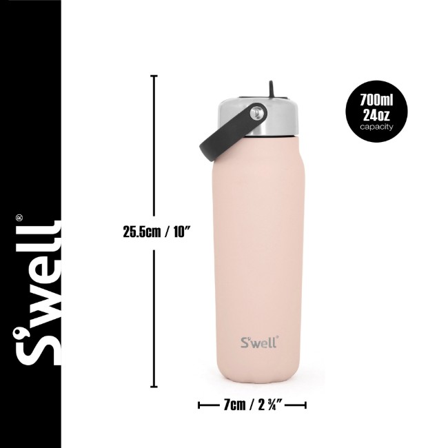 Термос бутилка за напитки, неръждаема стомана, 700 мл, "Explorer Flip Straw", Himalayan Salt - S'well