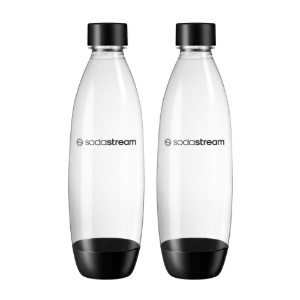 Комплект от 2 бутилки за газиране "Fuse", пластмасови, 1L, черни - SodaStream