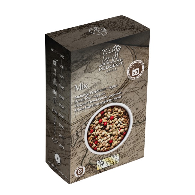 Комплект от 3 пакетчета микс от черен пипер за риба, 3x20g, "Mix" - Peugeot