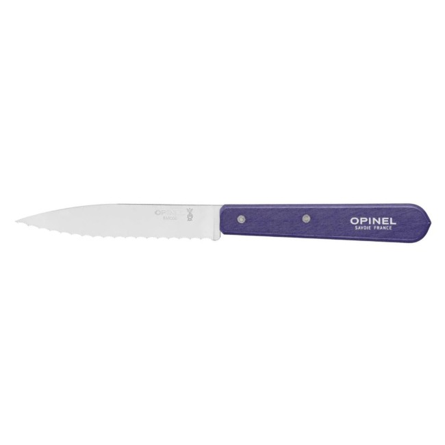 Нож с назъбено острие N°113, неръждаема стомана, 10 см, "Les Essentiels", лилаво - Opinel