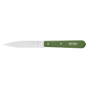 Нож с назъбено острие N°113, неръждаема стомана, 10 см, "Les Essentiels", зелен - Opinel