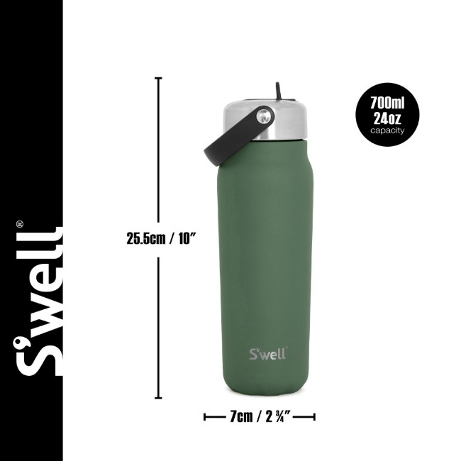 Термос бутилка за напитки, неръждаема стомана, 700 мл, "Explorer Flip Straw", Jasper - S'well