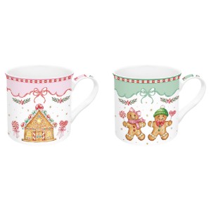 Комплект от 2 порцеланови чаши, 300 мл, "Sweet Christmas" - Nuova R2S