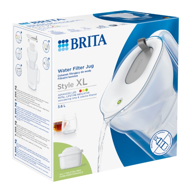 Филтрираща чаша BRITA Style XL 3.6 L Maxtra PRO (сива)