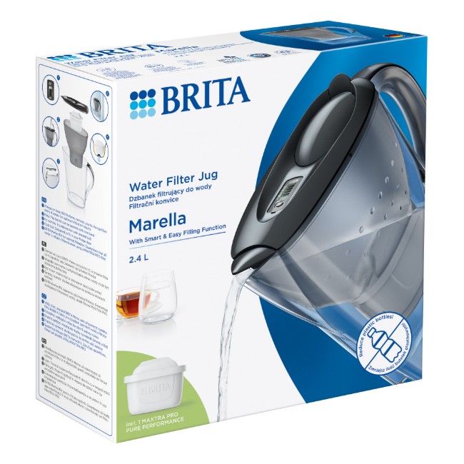 BRITA Marella 2.4 L Maxtra PRO (сива) филтърна чаша