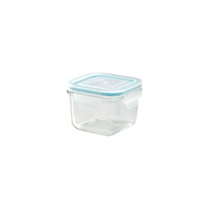 Квадратен контейнер за храна, изработен от стъкло, 210 мл, Син - Glasslock