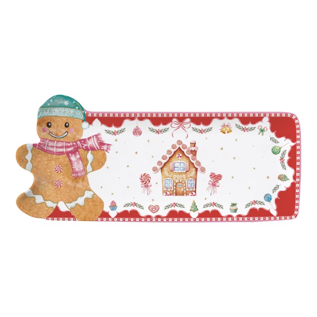 Плато за сервиране, порцелан, 36 x 16 см, "Sweet Christmas" - Nuova R2S