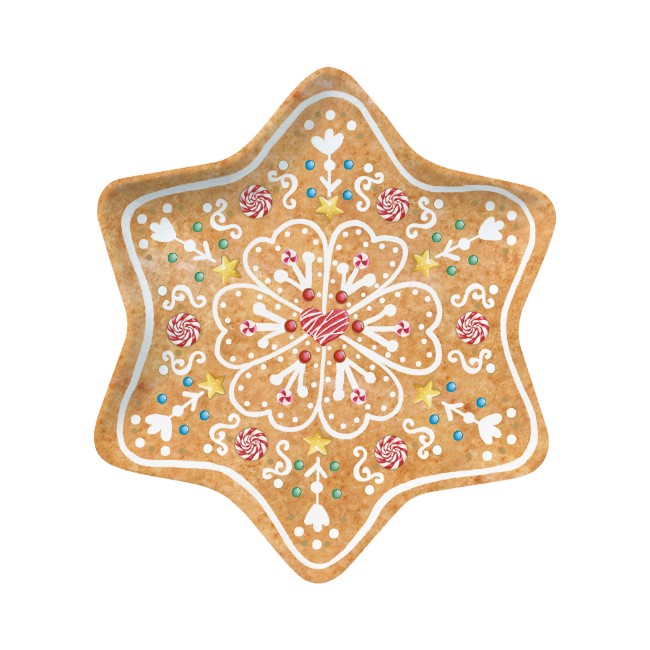 Плато във формата на звезда, порцелан, 22,5 x 22,5 см, "Sweet Christmas" - Nuova R2S