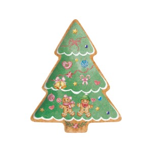Порцеланово плато във формата на коледна елха, 25,5 x 20,5 см, "Sweet Christmas" - Nuova R2S