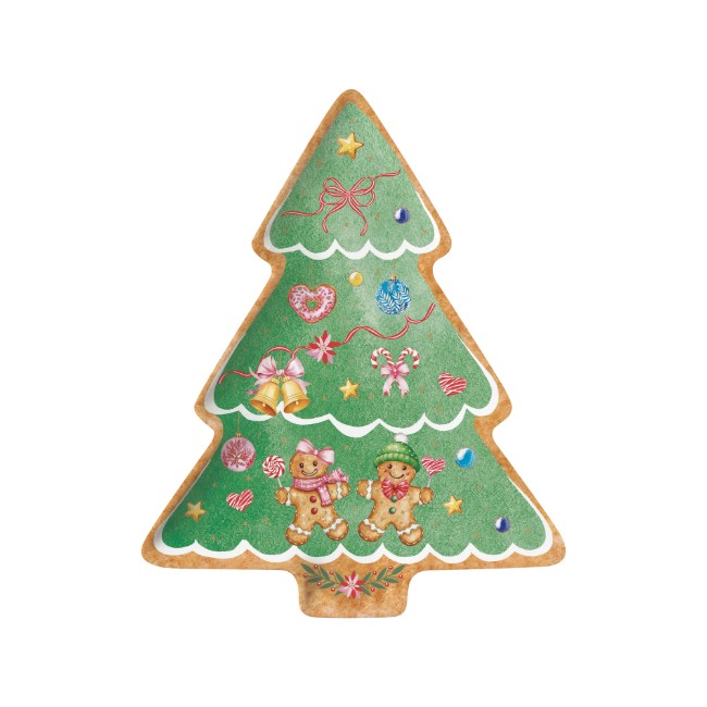 Порцеланово плато във формата на коледна елха, 25,5 x 20,5 см, "Sweet Christmas" - Nuova R2S
