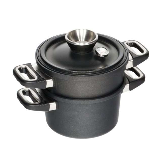 Комплект за готвене на пара от 3 части, алуминий, 24 см/4,5 Л - AMT Gastroguss