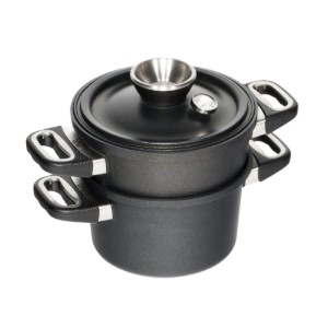 Комплект за готвене на пара, 3 части, алуминий, 24 см / 4,5 л, индукция - AMT Gastroguss