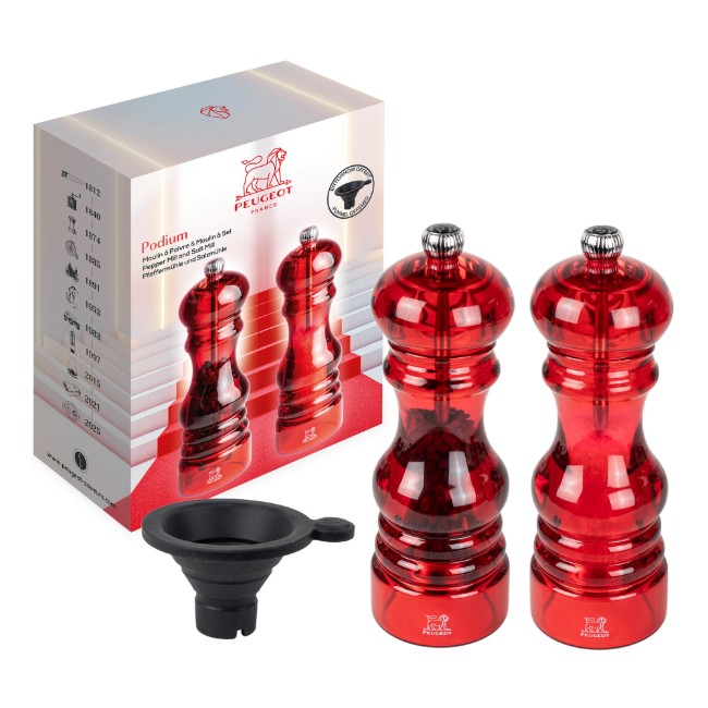 Комплект от 2 мелнички за сол и черен пипер, 18 см, "Podium" - Peugeot