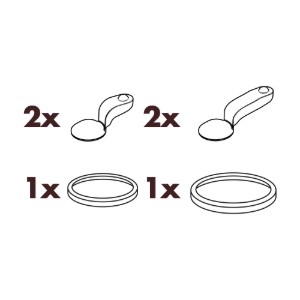 Комплект аксесоари за запечатване на бутилки, 6 части, силикон, прозрачни - Ion8