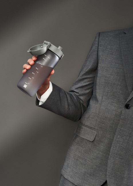 Бутилка за вода, рециклирана, 750 мл, сива - Ion8