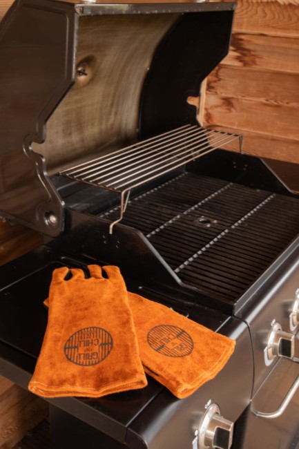 Комплект ръкавици "BBQ", кожени, кафяви - Tiseco