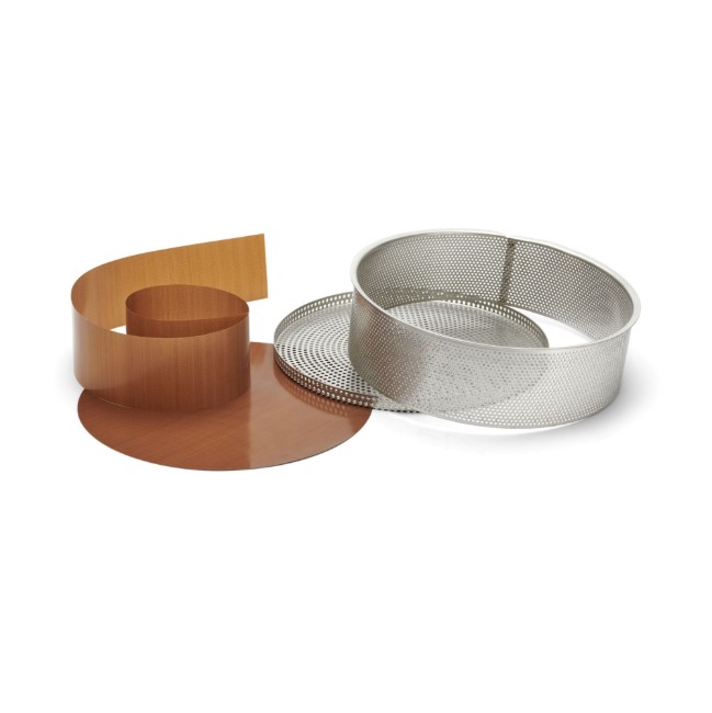 Перфорирана форма за кекс, с включена хартия за печене, 24 см, неръждаема стомана - de Buyer