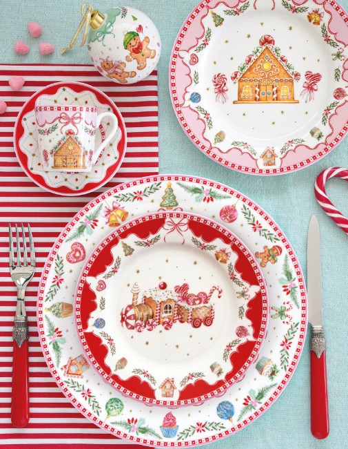 Комплект от 2 порцеланови чаши, 300 мл, "Sweet Christmas" - Nuova R2S