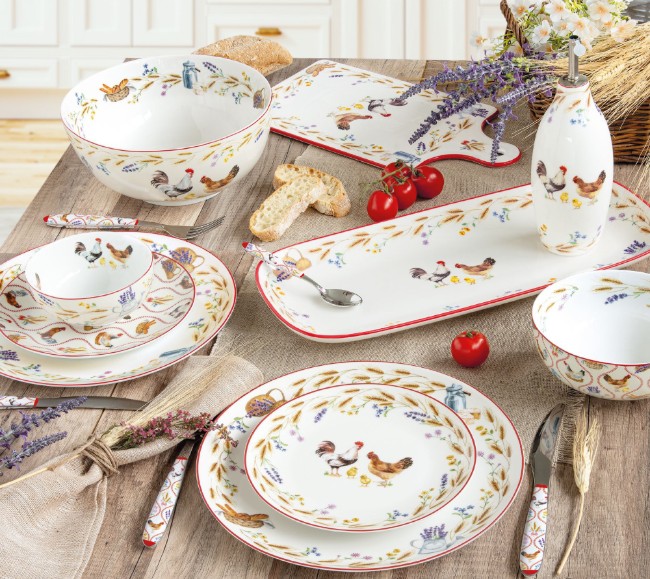 Поднос за сервиране, порцелан, 35 х 15 см, "Country Life" - Nuova R2S