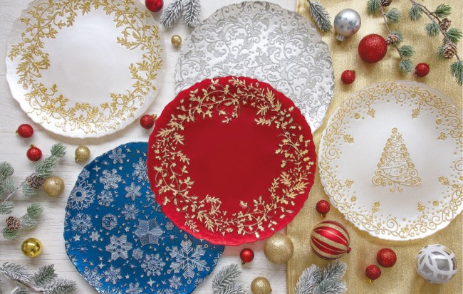 Стъклена чиния, 33см, Червена - Nuova R2S