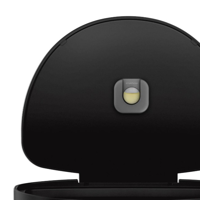 Кошче за боклук с педал, полукръгло, 45 л, неръждаема стомана, Matte Black - simplehuman