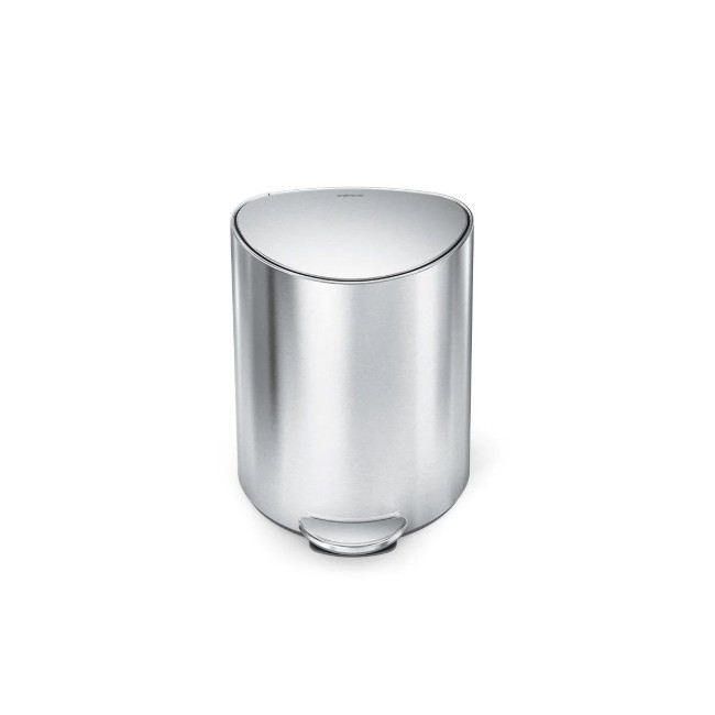 Полукръгъл кошче за боклук с педал, 6 л, неръждаема неръждаема стомана,