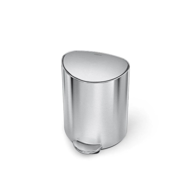 Полукръгъл кошче за боклук с педал, 6 л, неръждаема неръждаема стомана,