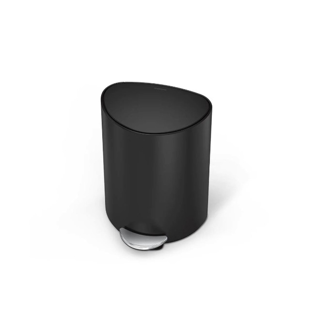 Полукръгъл кош за боклук с педал, 6 л, неръждаема стомана, Matte Black - simplehuman