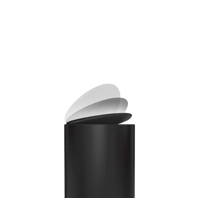 Полукръгъл кош за боклук с педал, 6 л, неръждаема стомана, Matte Black - simplehuman