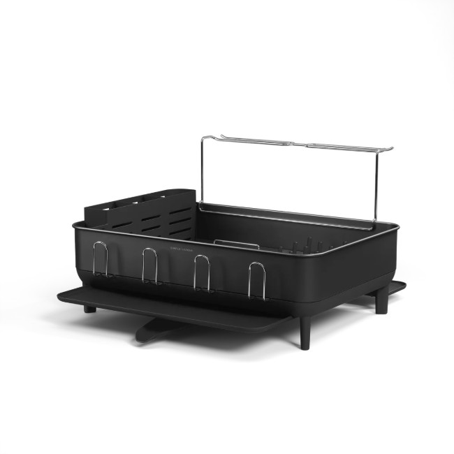 Отцедник за съдове, неръждаема стомана, 56.6 x 51.4 x 29.2 см, матово черно - simplehuman